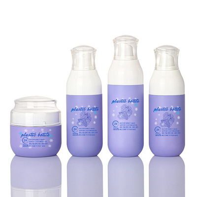 Ιώδες 4 Oz PET μεταλλινών πλαστικό ορών μπουκάλι ψεκασμού υδρονέφωσης λοσιόν λεπτό 2 Oz καλλυντικό σύνολο βάζων κρέμας προσώπου