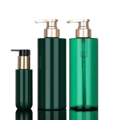Πολυτέλειας 16oz πράσινα στρογγυλά Kylie κενά 500ml σώματος δερμάτων σαφή μπουκάλια σαμπουάν και εδαφοβελτιωτικών Hibiki με τη χρυσή αντλία