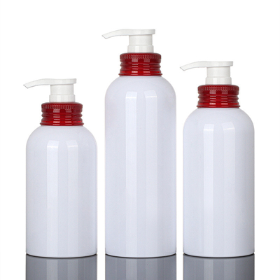 350ml 500ml άσπρα κόκκινα αντλιών κενά σαμπουάν σώματος μπουκάλια λοσιόν εμπορευματοκιβωτίων πλυσίματος πλαστικά στρογγυλά