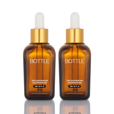50ml Dropper κενό ορών μπουκάλι ορών γυαλιού λογότυπων συνήθειας πετρελαίου τρίχας εμπορευματοκιβωτίων καλλυντικό