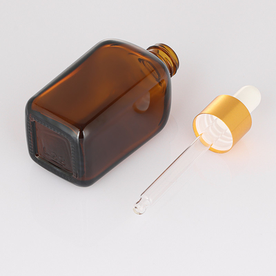 50ml Dropper κενό ορών μπουκάλι ορών γυαλιού λογότυπων συνήθειας πετρελαίου τρίχας εμπορευματοκιβωτίων καλλυντικό