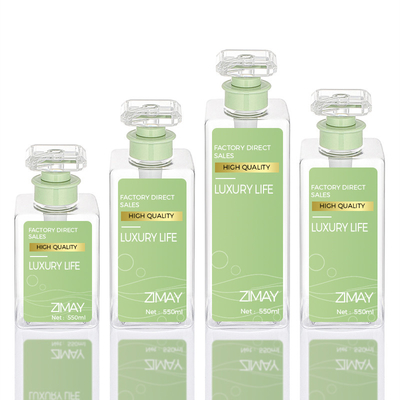 Ορθογωνίων επίπεδο 300ml 400ml 800ml ντους συνήθειας αντλιών κενό στρογγυλό μπουκάλι σαμπουάν πετρελαίου