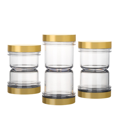 Άδεια Clear Skin Care καλλυντικά πλαστικά βάζα κρέμας με χρυσό καπάκι