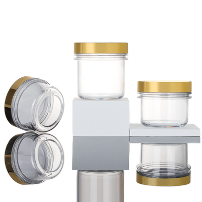 Άδεια Clear Skin Care καλλυντικά πλαστικά βάζα κρέμας με χρυσό καπάκι