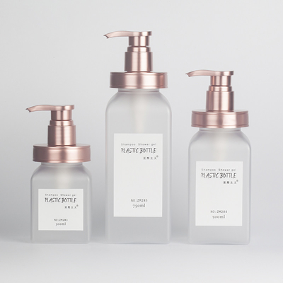 Rectangle Clear Matte PETG Cosmetic Plastic Jar Body Pump Μπουκάλι λοσιόν σαμπουάν