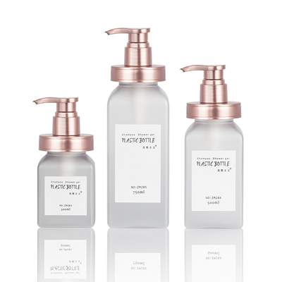 Rectangle Clear Matte PETG Cosmetic Plastic Jar Body Pump Μπουκάλι λοσιόν σαμπουάν