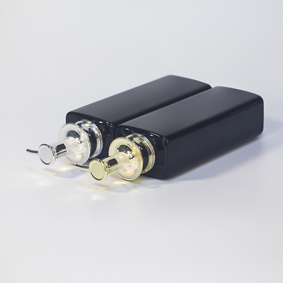 Μαύρα 580ml PETG Πλαστικά Τετράγωνα Μπουκάλια Πλύσης Σώματος με Αντλία Λοσιόν