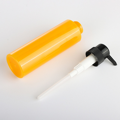 Προσαρμοσμένο PET Στρογγυλό Lotion Pump Bottle Bottle Cylinder Κίτρινο χρώμα