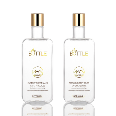 300ml μπουκάλι διαφανές PETG υλικό Recycable δίσκων ΚΑΠ με το χρυσό καπάκι