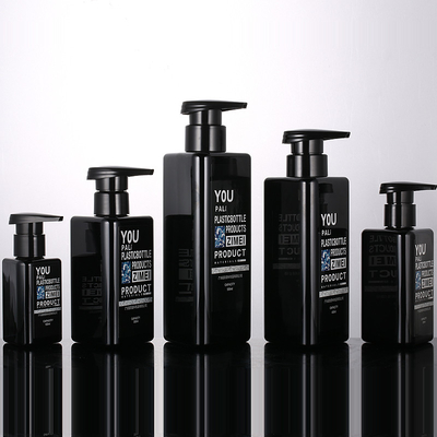 Χονδρικά 100ml 200ml 300ml τριγώνων μορφής ανακύκλωσης πλαστικά της Pet λοσιόν μπουκάλια σαμπουάν αντλιών 500ml εμπορευματοκιβωτίων μαύρα χωρίς αέρα