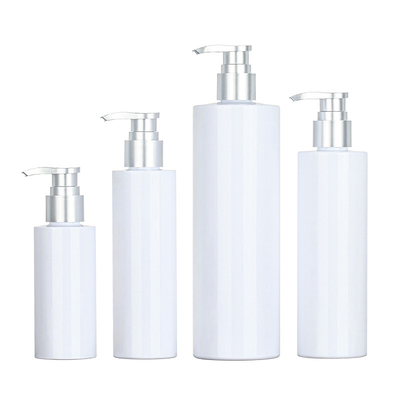 Της PET άσπρο στρογγυλό ντους πηκτωμάτων 200ml 500ml ασημένιο συσκευάζοντας μπουκάλι Skincare αντλιών σαμπουάν τοπ εδαφοβελτιωτικών ορών πλαστικό