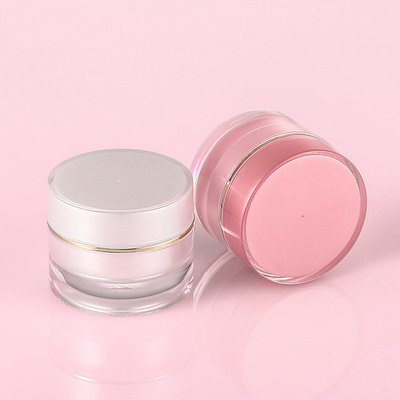 Το ρόδινο πολυτέλειας βάζο Skincare κρέμας σώματος βουτύρου συσκευάζοντας τρίβει με καλλυντικό εμπορευματοκιβώτιο πλαισίων κεφαλής κοχλίου το χρυσό