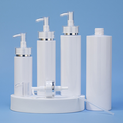 Hdpe πηκτωμάτων ντους εδαφοβελτιωτικών πολυτέλειας 250ml 500ml άσπρο στρογγυλό κενό πλαστικό συσκευάζοντας χρυσό μπουκάλι σαμπουάν