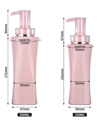 Κενό 350ml 500 μιλ. πολυτέλειας σώματος λοσιόν συσκευάζοντας ντους πηκτωμάτων μπουκάλια σαμπουάν εμπορευματοκιβωτίων ρόδινα
