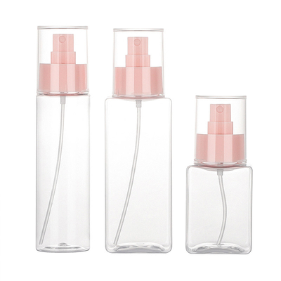 Ρόδινο μπουκάλι 100ml 200ml ψεκασμού της Pet με το στόμα 48mm 24mm διάμετρος κομψή