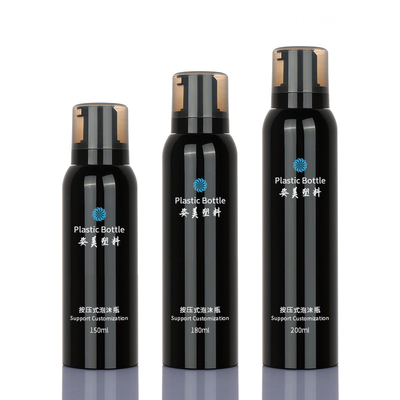 Κύλινδρος PET 180ml 200ml που συσκευάζει τη μαύρη αντλία μπουκαλιών διανομέων σαπουνιών αφρού χωρίς αέρα